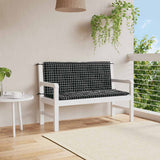 Vidaxl Gartenbank Kissen 2 Stedman -Muster 120x50x7 cm Stoff schwarz - afbeelding 1