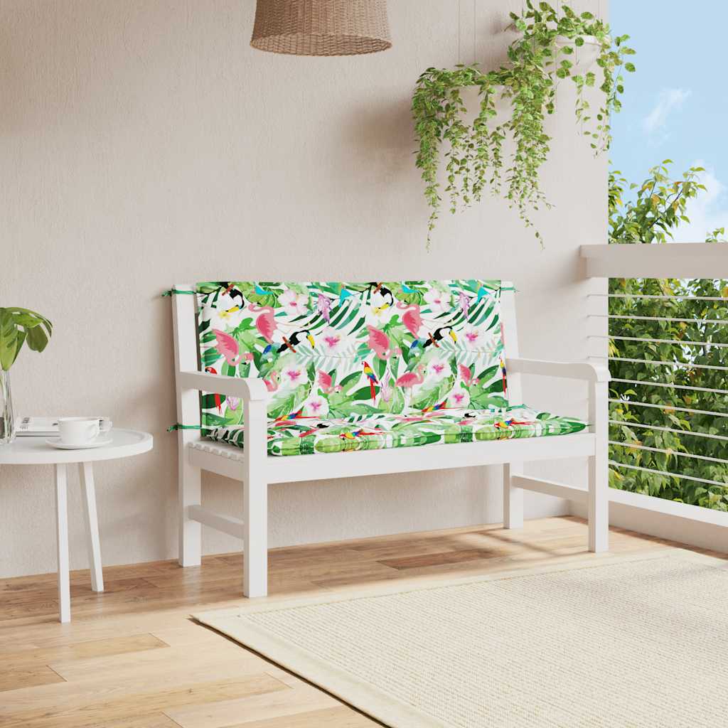Vidaxl Gartenbankkissen 2 PCs 120x50x7 cm Stoff Multi -Colored