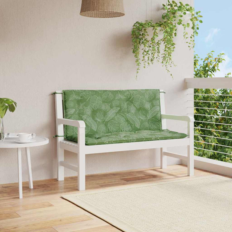 VIDAXL GARDE BENCH CUTHIONS 2 PCS Blattmuster 120x50x7 cm Stoff