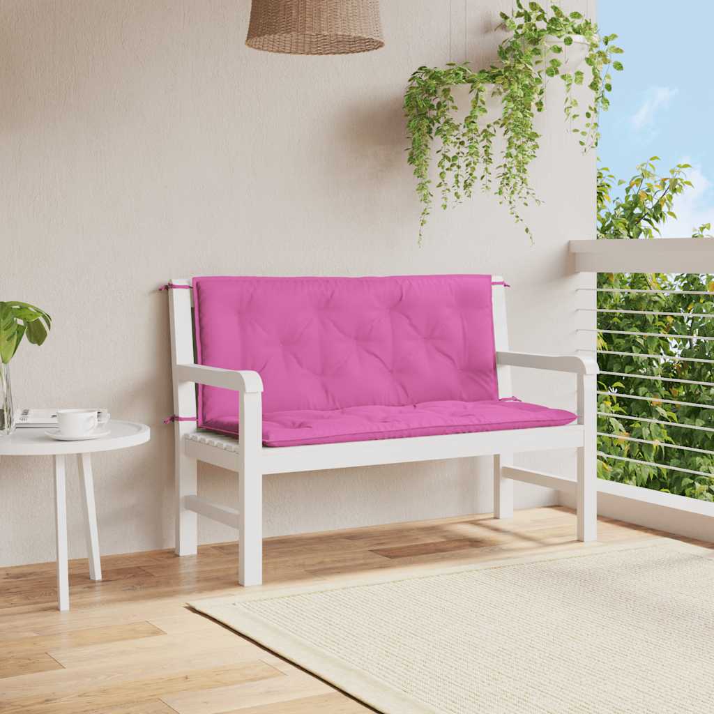 Vidaxl Gartenbankkissen 2 Stcs 120x50x7 cm Stoff rosa