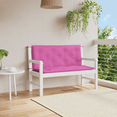 Vidaxl Gartenbankkissen 2 Stcs 120x50x7 cm Stoff rosa
