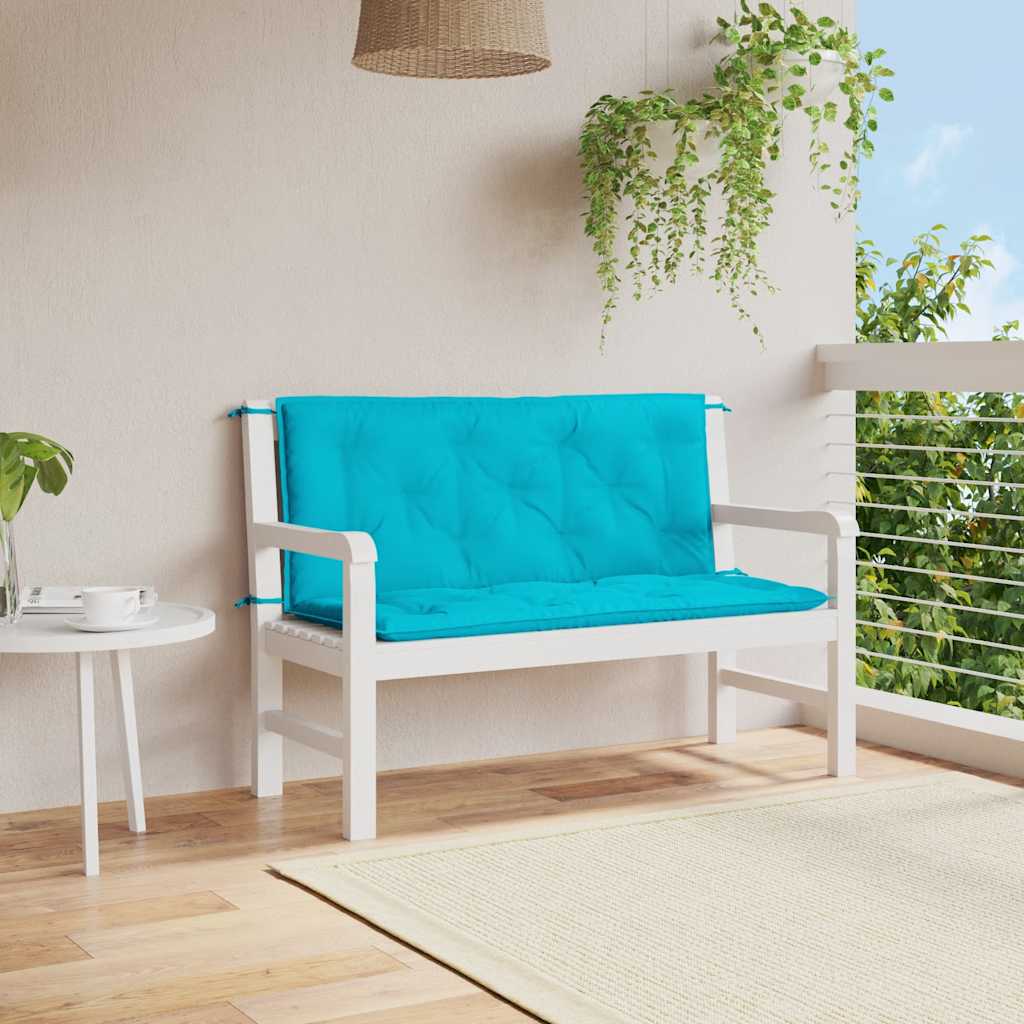 Vidaxl Garden Bench Pishions 2 PCs 120x50x7 cm Stoff Türkis