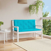 Vidaxl Garden Bench Pishions 2 PCs 120x50x7 cm Stoff Türkis - afbeelding 1