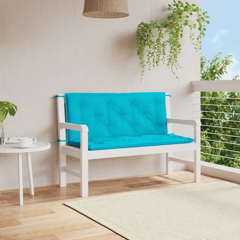 Vidaxl Garden Bench Pishions 2 PCs 120x50x7 cm Stoff Türkis