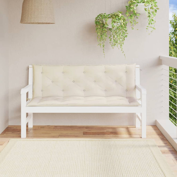 Vidaxx Gartenbankauflagen 2 Stk. 150x50x7 cm Oxford-Stoff cremeweiß