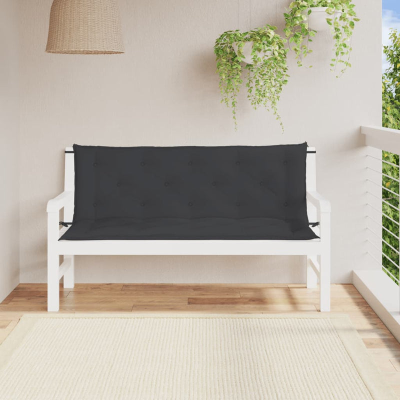 Vidaxl Gartenbank Kissen 2 ST 150x50x7 cm Oxford Stoff schwarz