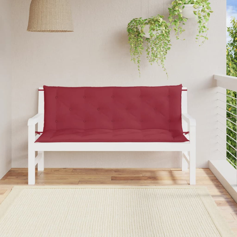 Vidaxl Gartenbank Kissen 2 ST 150x50x7 cm Oxford Stoff Wein rot