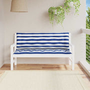 Vidaxl Gartenbank Kissen 2 ST gestreift 150x50x7 cm Stoff weiß und blau - afbeelding 3