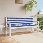Vidaxl Gartenbank Kissen 2 ST gestreift 150x50x7 cm Stoff weiß und blau - afbeelding 1