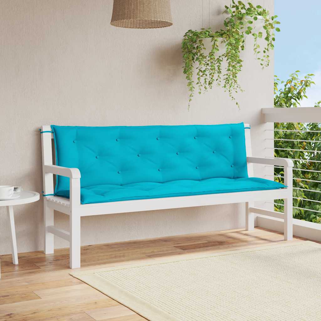 Vidaxl Gartenbank Kissen 2 ST 150x50x7 cm Stoff Türkis