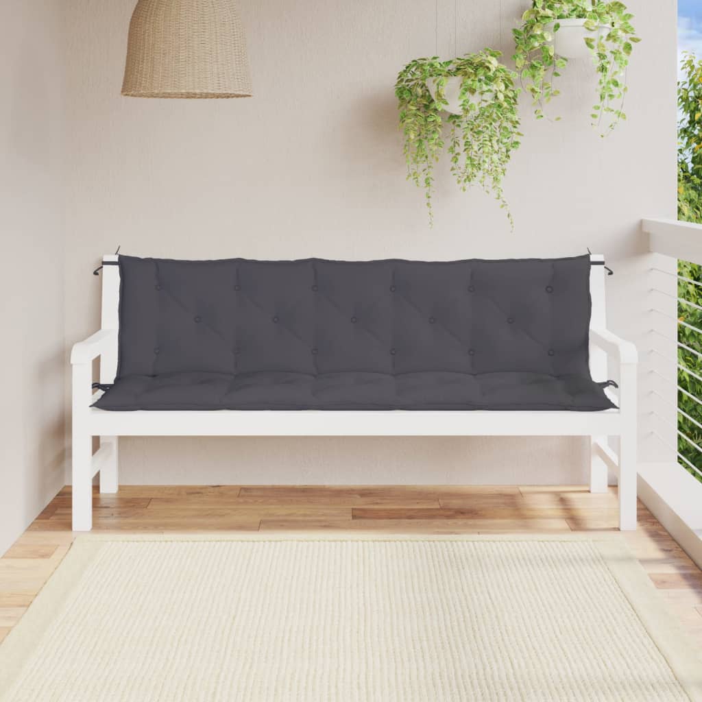 Vidaxl Gartenbankkissen 2 Stcs 180x50x7 cm Oxford Stoffanthrazitfarbe