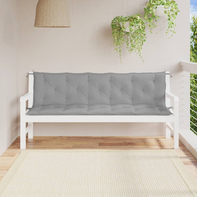 Vidaxl Garden Bench Pushions 2 Stcs 180x50x7 cm Oxford Stoff grau