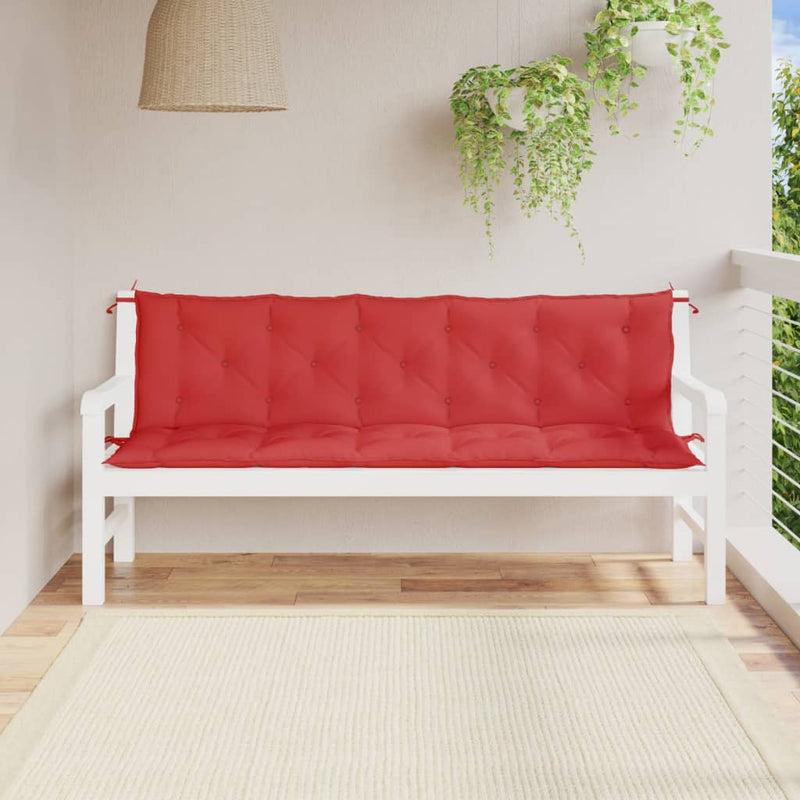 Vidaxl Gartenbankkissen 2 Stcs 180x50x7 cm Oxford Stoff rot