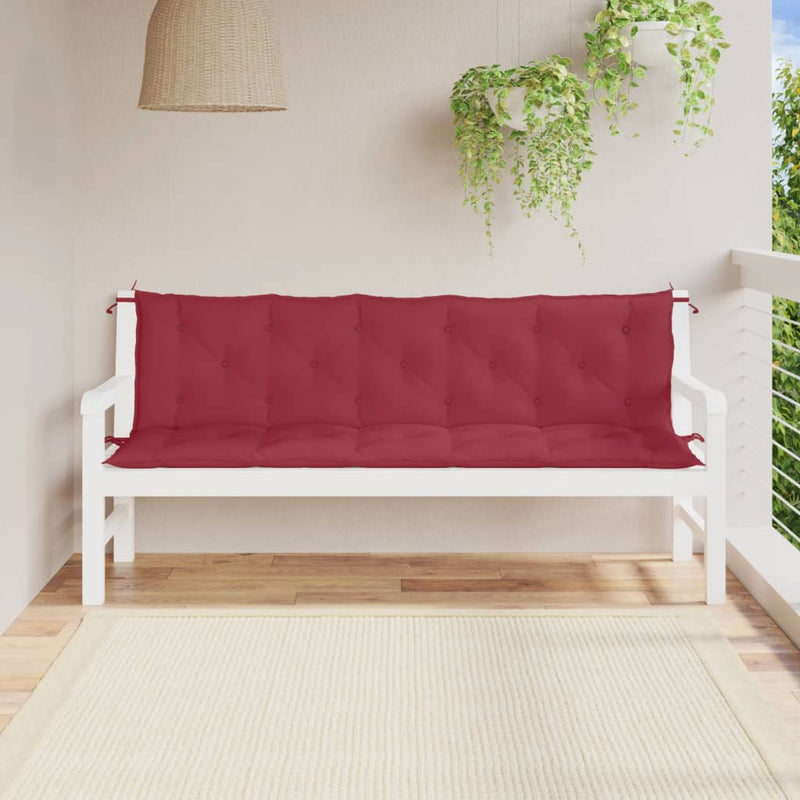Vidaxl Gartenbank Kissen 2 ST 180x50x7 cm Oxford Stoff Wein rot