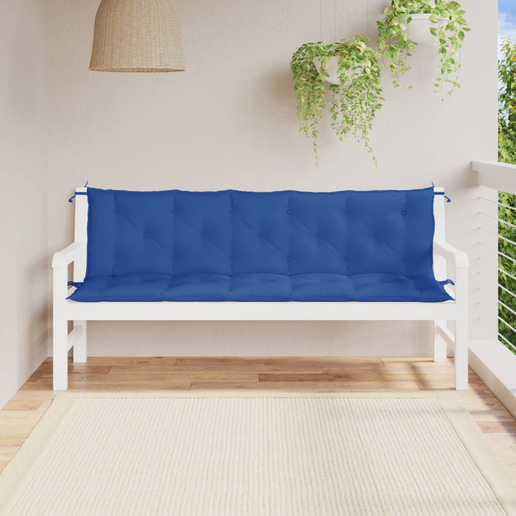 Vidaxl Gartenbank Kissen 2 Stcs 180x50x7 cm Oxford Stoff Blau