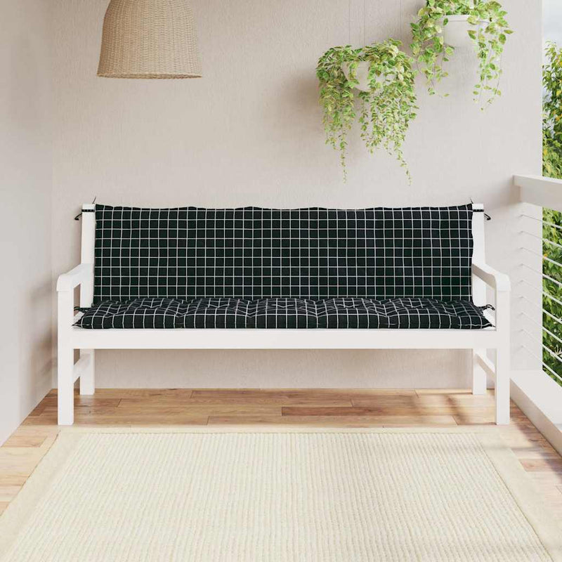 Vidaxl Gartenbank Kissen 2 St. Oxford Stoff Zweifel Muster schwarz schwarz