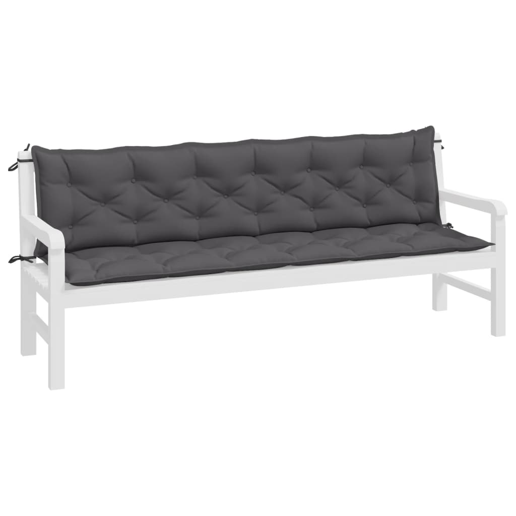 Vidaxl Gartenbankkissen 2 ST 200x50x7 cm Oxford Stoffanthrazit -gelöscht