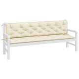 Vidaxl Gartenbankkissen 2 ST 200x50x7 cm Oxford Stoff Crèmewit - afbeelding 3