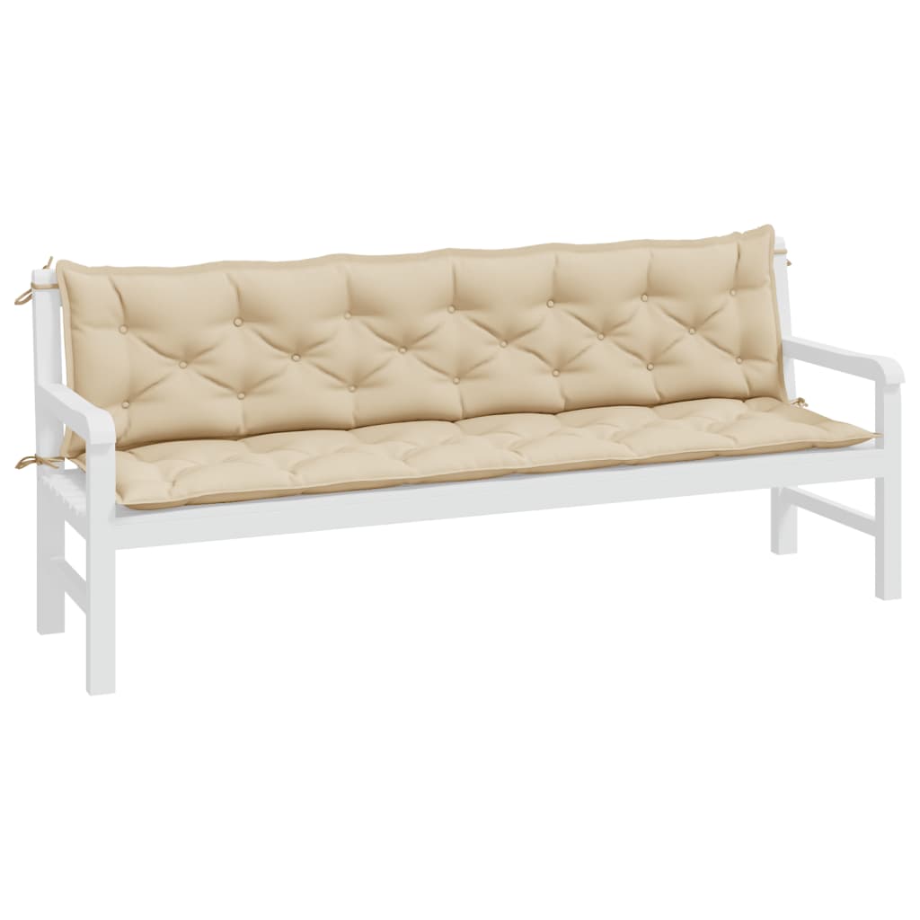Vidaxl Gartenbank Kissen 2 ST 200x50x7 cm Oxford Stoff Beige