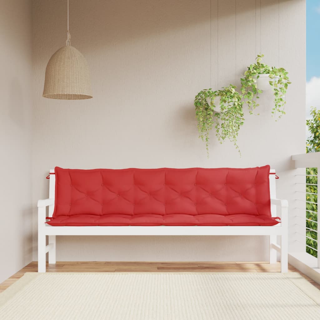 Vidaxl Gartenbank Kissen 2 ST 200x50x7 cm Oxford Stoff rot