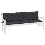 Vidaxl Gartenbank Kissen 2 ST 200x50x7 cm Oxford Stoff schwarz - afbeelding 3