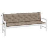 Vidaxl Gartenbank Kissen 2 ST 200x50x7 cm Oxford Stofftaupe - afbeelding 3