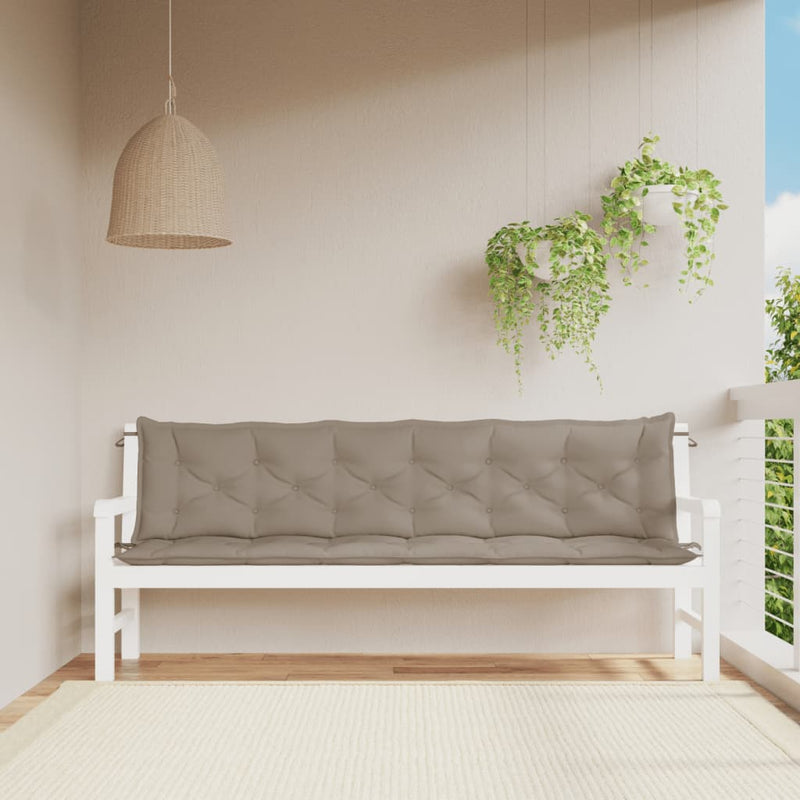 Vidaxl Gartenbank Kissen 2 ST 200x50x7 cm Oxford Stofftaupe