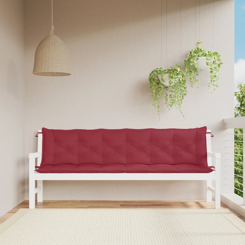 Vidaxl Gartenbank Kissen 2 ST 200x50x7 cm Oxford Stoff Wein rot