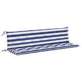 Vidaxl Gartenbank Kissen 2 ST gestreift 200x50x7 cm Stoff weiß und blau - afbeelding 2