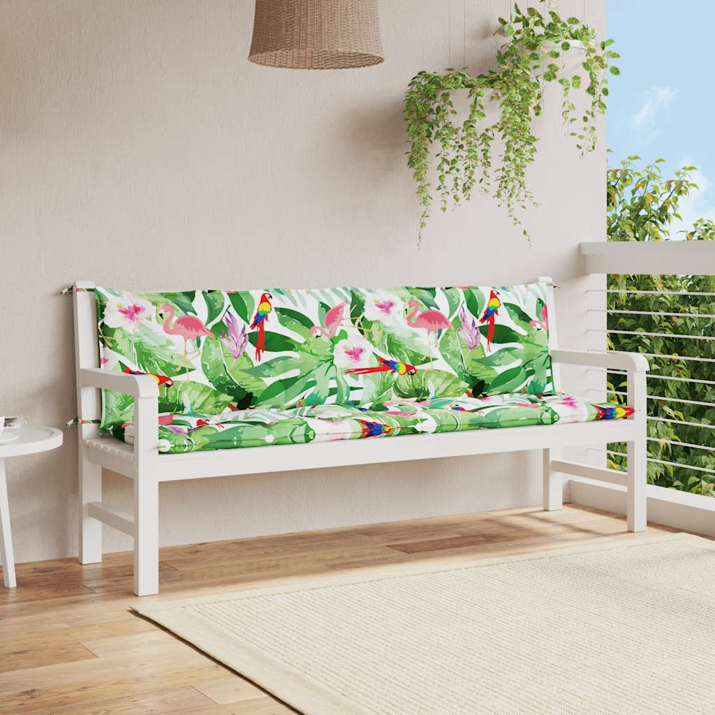 Vidaxl Garden Bench Pushions 2 ST 200x50x7 cm Stoff Multi -Colored