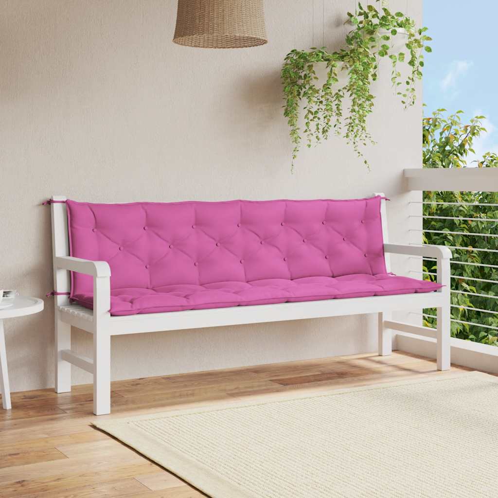 Vidaxl Gartenbank Kissen 2 ST 200x50x7 cm Stoff rosa
