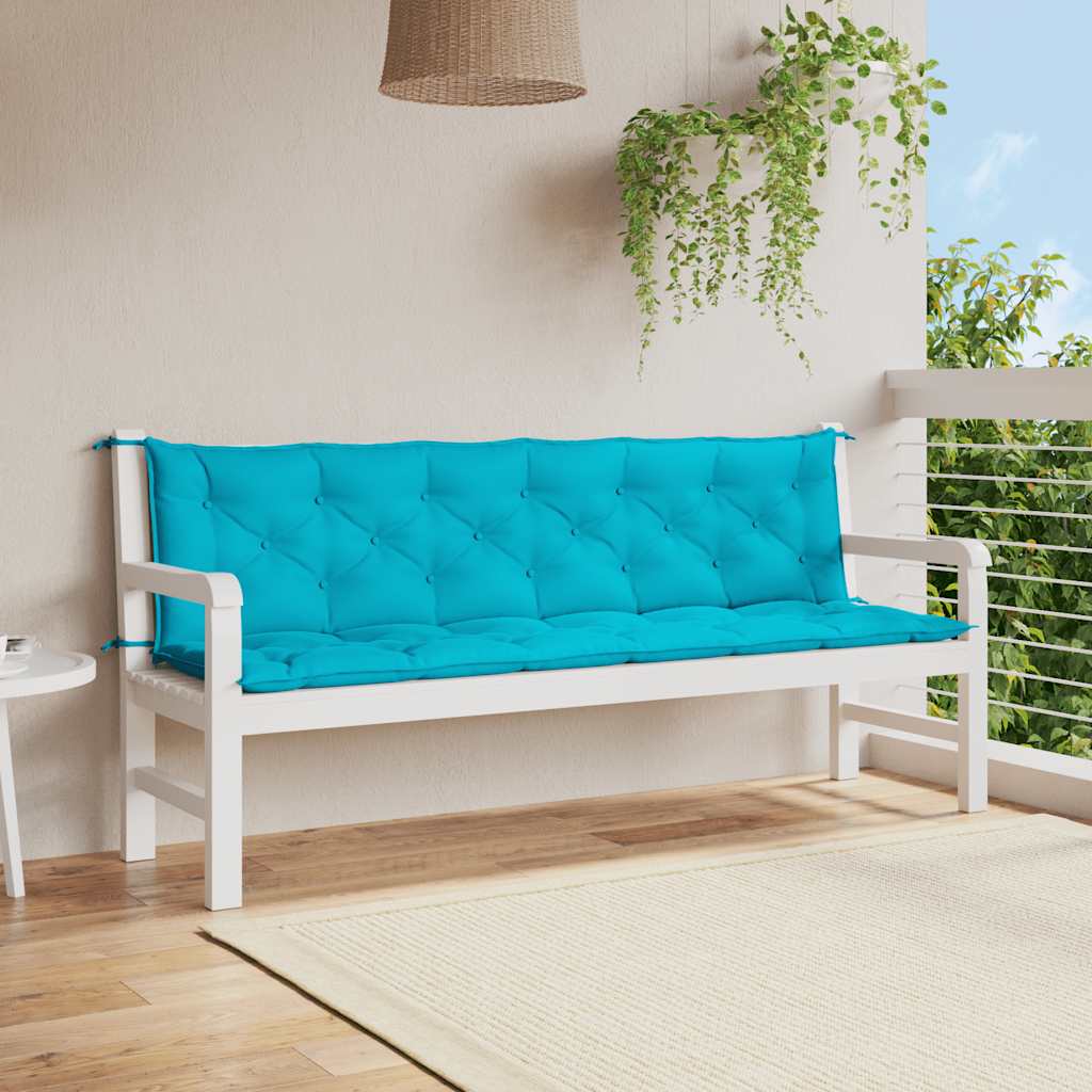 Vidaxl Gartenbank Kissen 2 ST 200x50x7 cm Stoff Türkis