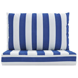 Vidaxl Palettenkissen 2 St gestreifte Oxford Stoff weiß und blau - afbeelding 3