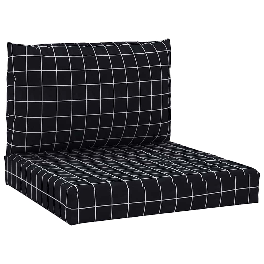 VidaXL Palettenkissen 2 Stk. Rautenmuster Oxford-Stoff Schwarz