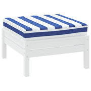 Vidaxl Palettenkissen gestreift 60 x 60 x 8 cm Oxford Stoff blau und weiß - afbeelding 3