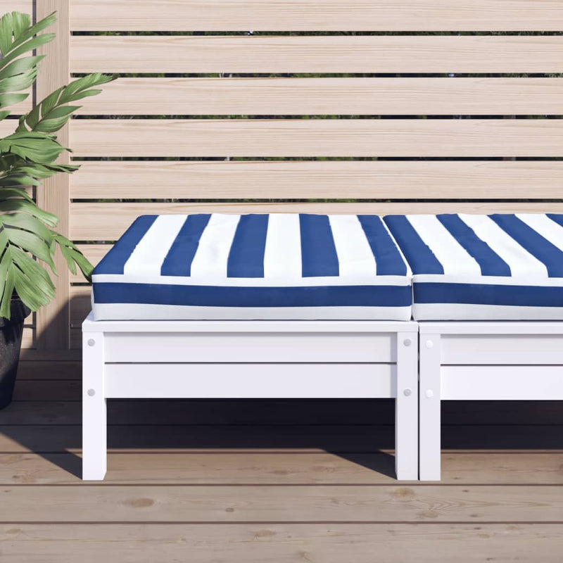 Vidaxl Palettenkissen gestreift 60 x 60 x 8 cm Oxford Stoff blau und weiß