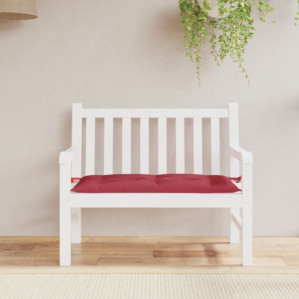 Vidaxl Garden Bench Kissen 110x50x7 cm Oxford Stoff Wein rot