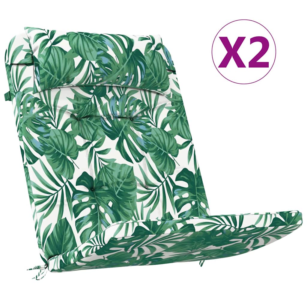 Vidaxx Stuhlkissen 2 Stück Blattmuster 58 x 77 x 4,5 cm Oxford-Stoff
