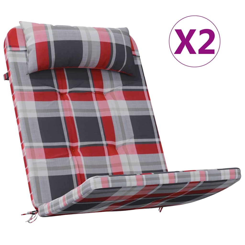 Vidaxx Stuhlkissen 2 Stück Red Diamond 58 x 77 x 4,5 cm Oxford-Stoff