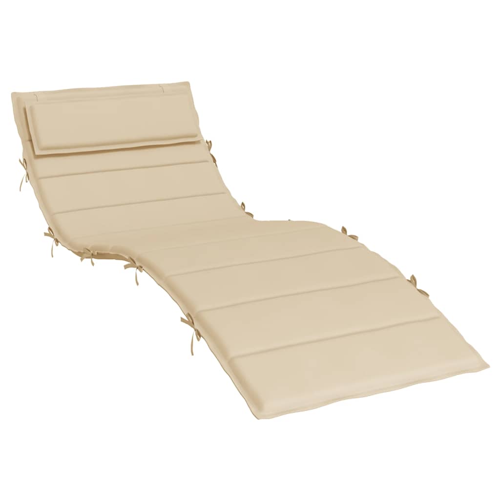 Vidaxl Lounger Kissen 180x60x3 cm Oxford Stoff Beige