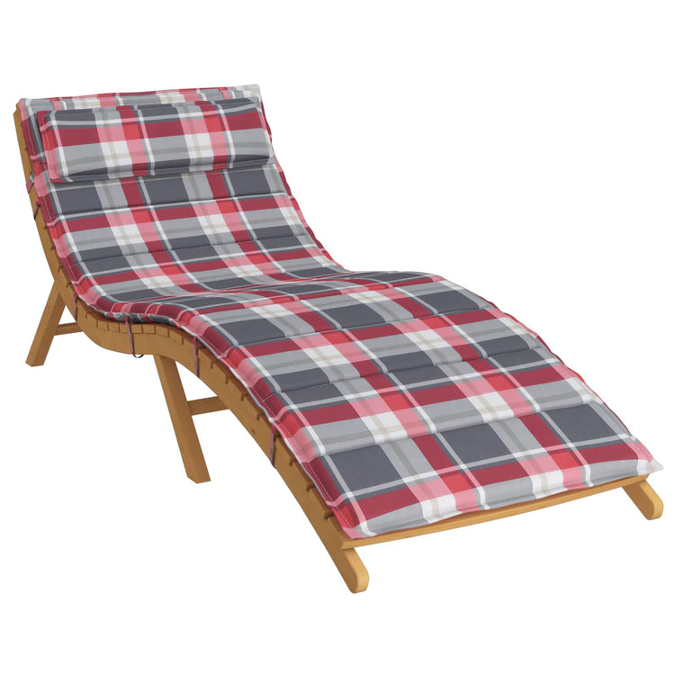 Vidaxl Sonnenliegenkissen rot und grau 178 x 60 x 4 cm Oxford-Stoff