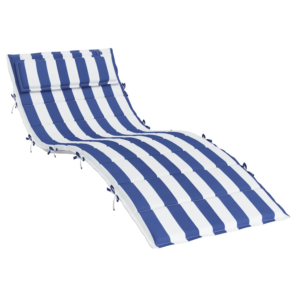 Vidaxl Lounger Kissen gestreift 180x60x3 cm Oxford Stoff Blau und Weiß