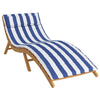 Vidaxl Lounger Kissen gestreift 180x60x3 cm Oxford Stoff Blau und Weiß