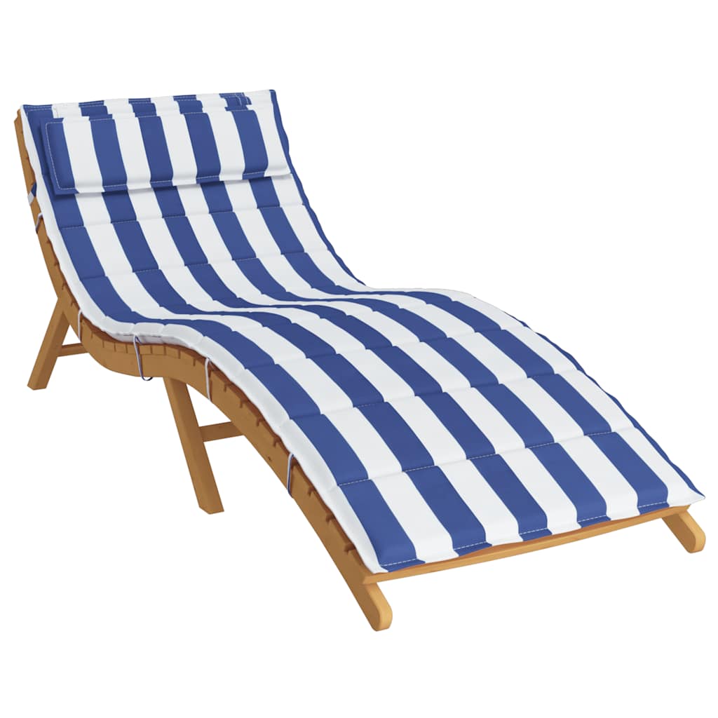 Vidaxl Lounger Kissen gestreift 180x60x3 cm Oxford Stoff Blau und Weiß