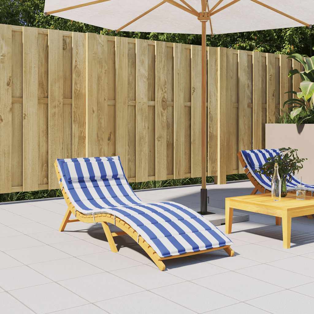 Vidaxl Lounger Kissen gestreift 180x60x3 cm Oxford Stoff Blau und Weiß