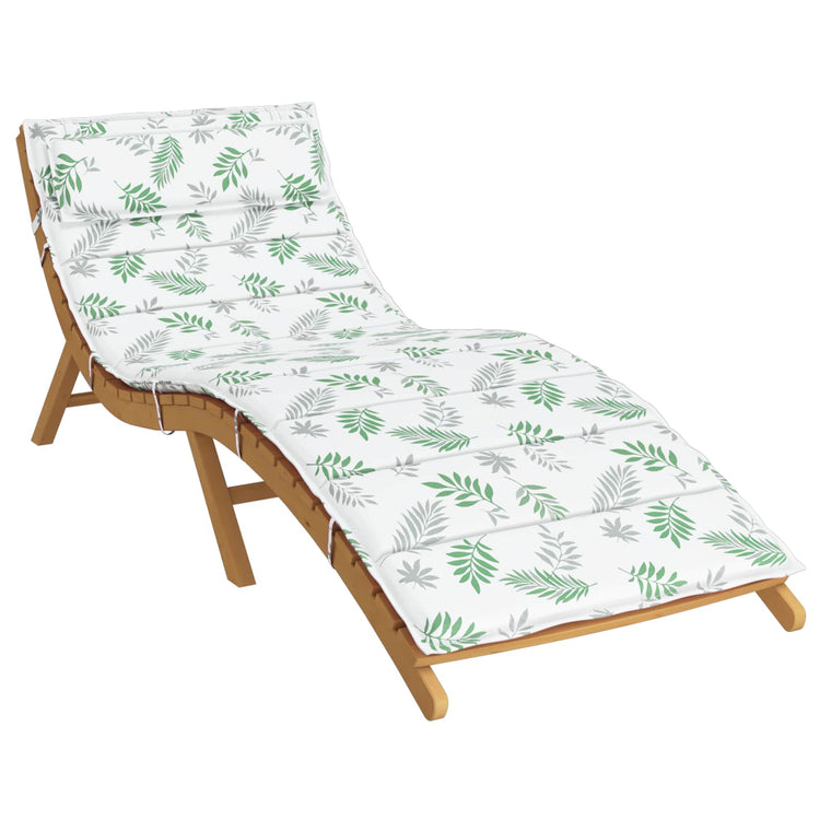 Vidaxl Sonnenliegenkissen weiß und grün 178 x 60 x 4 cm Oxford-Stoff