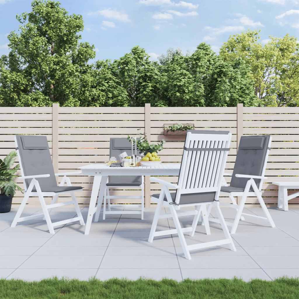 Vidaxl -Stuhlkissen 4 St hoher Rücken Oxford Stoff grau