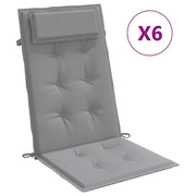 Vidaxl -Stuhlkissen 6 St hoher Rücken Oxford Stoff grau - afbeelding 2