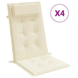 VIDAXL -Stuhlkissen 4 St hoher Rücken Oxford Fabric Crème -Colored - afbeelding 2
