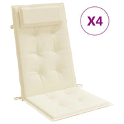 VIDAXL -Stuhlkissen 4 St hoher Rücken Oxford Fabric Crème -Colored - afbeelding 2